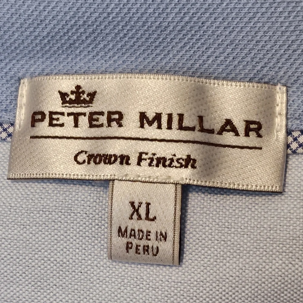 Peter Millar Crown Finish Stretch Cotton Polo Shirt  - Crown Logo - Size XL - Picture 4 of 6